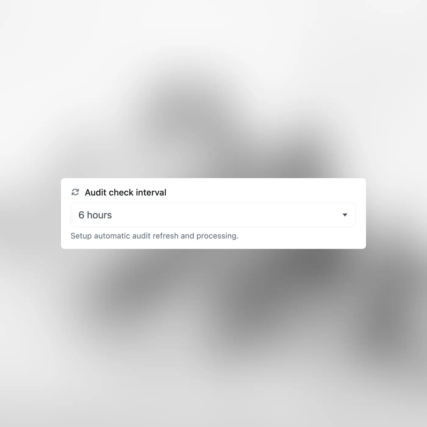 Captura de tela do recurso de auditoria recorrente do aplicativo